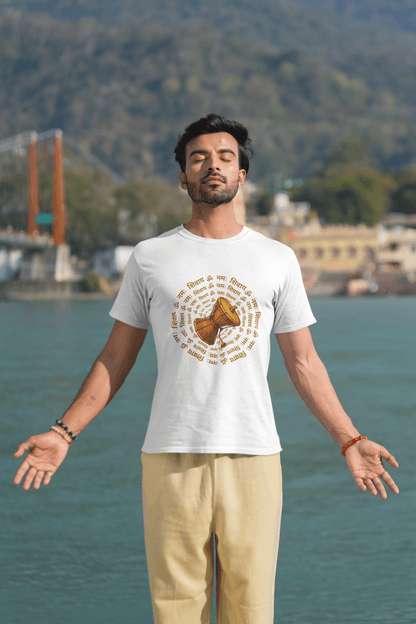Sacred Damru Music Instrument Regular Tee | Hindu Devotional Wear & Religious Gift