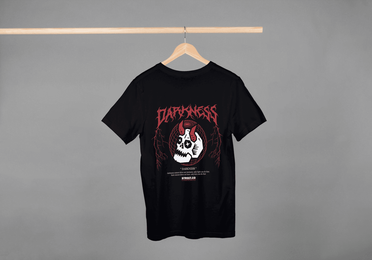 Darkness Skull Graphic: Edgy Streetwear Tee - Essentia Attire