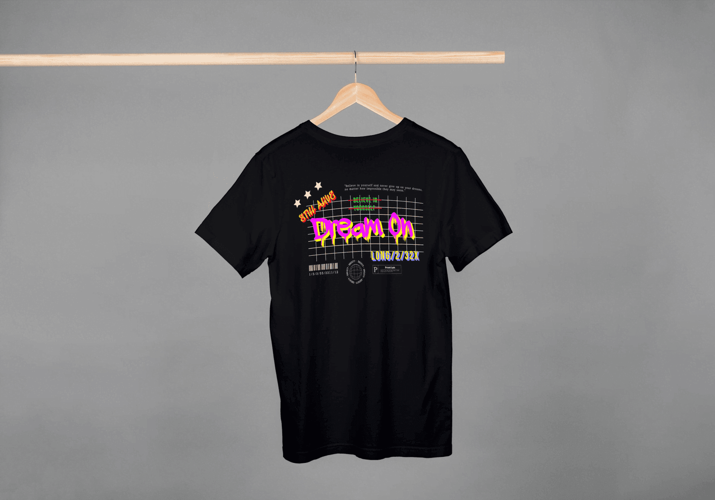 Dream On Graffiti Style: Motivational Streetwear Tee - Essentia Attire