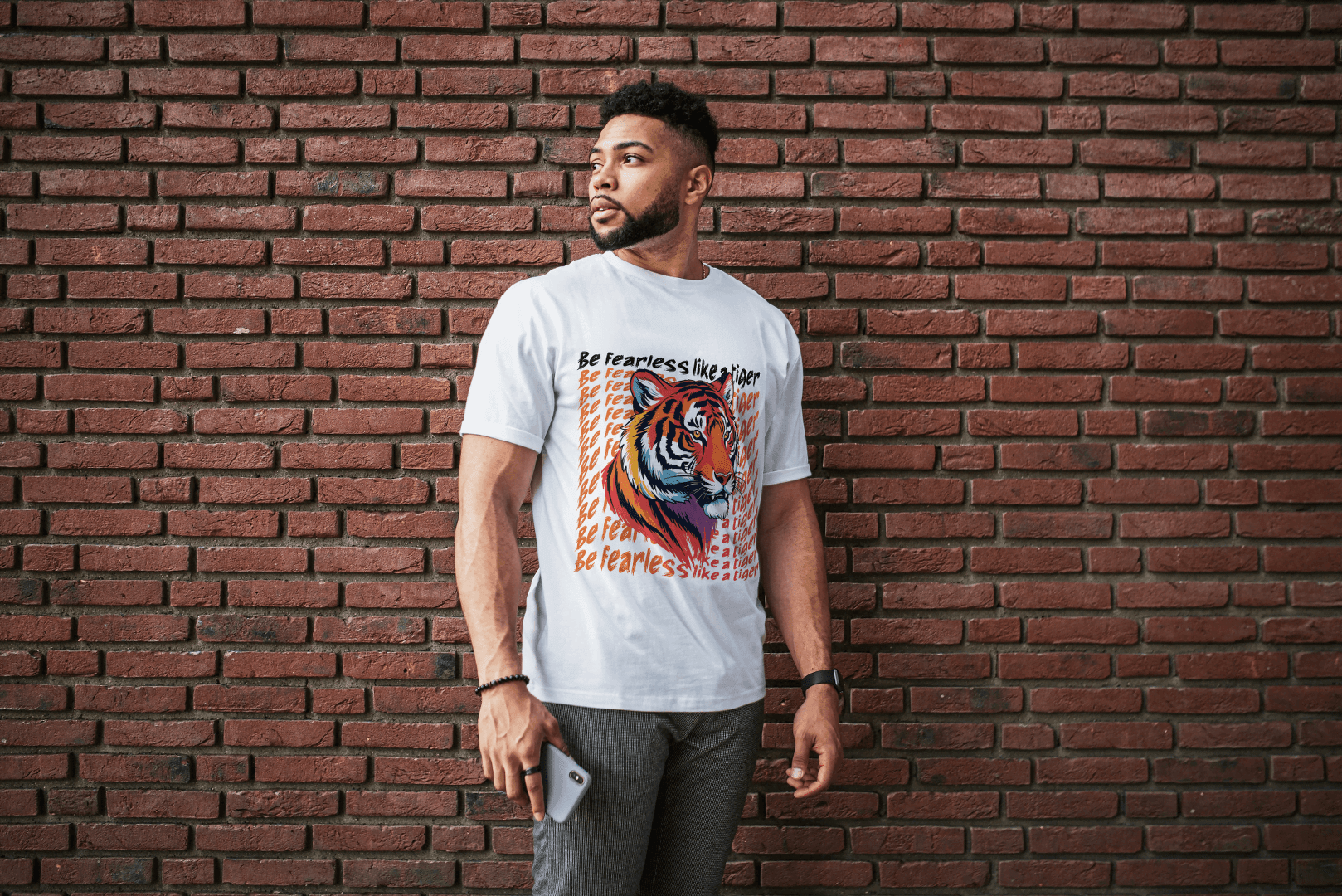 Fearless Tiger: Motivational Tiger Strength Tee - Essentia Attire