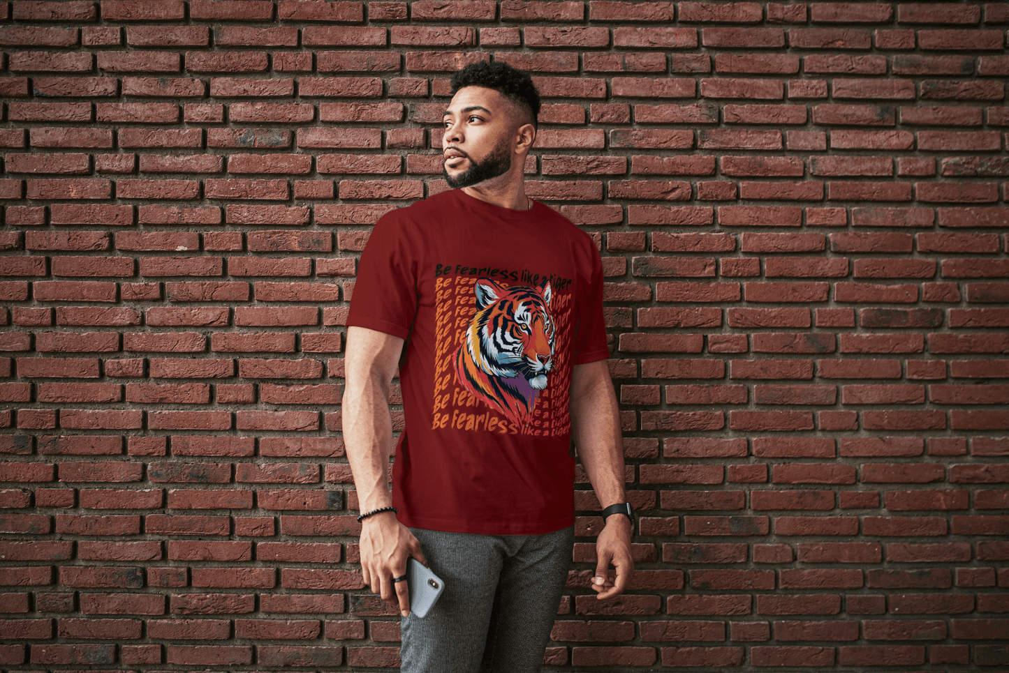 Fearless Tiger: Motivational Tiger Strength Tee - Essentia Attire