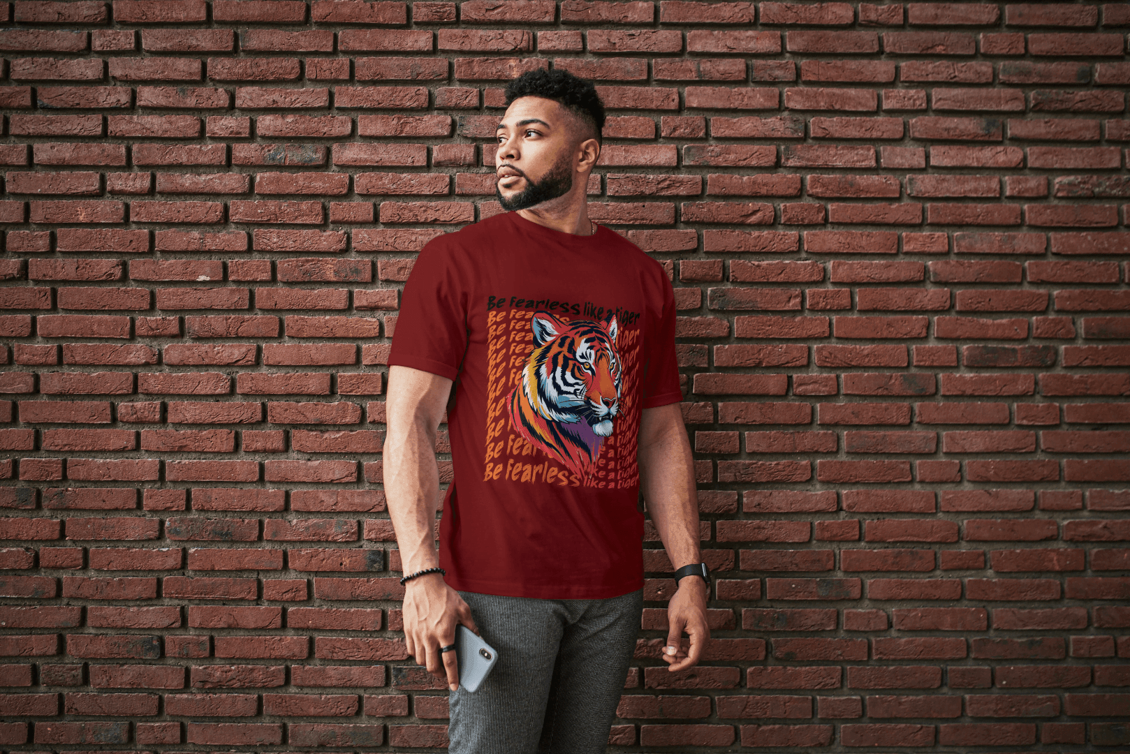 Fearless Tiger: Motivational Tiger Strength Tee - Essentia Attire