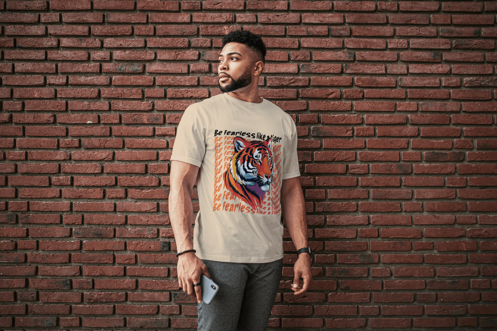 Fearless Tiger: Motivational Tiger Strength Tee - Essentia Attire