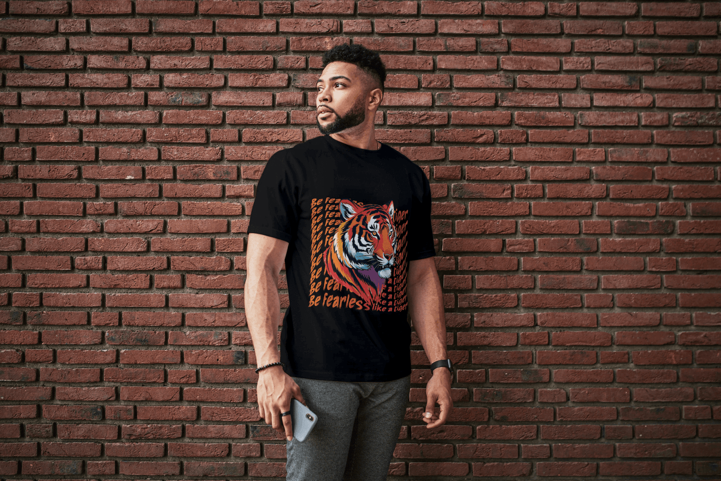 Fearless Tiger: Motivational Tiger Strength Tee - Essentia Attire