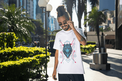 Geometric Tiger Head Graphic T-Shirt - Abstract Animal Design Tee - Essentia Attire