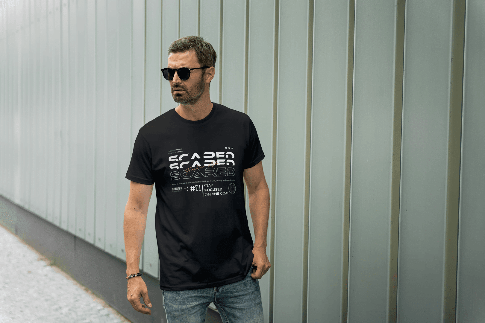 Scared Stay Focused Motivational: Overcome Fear Tee - Essentia Attire