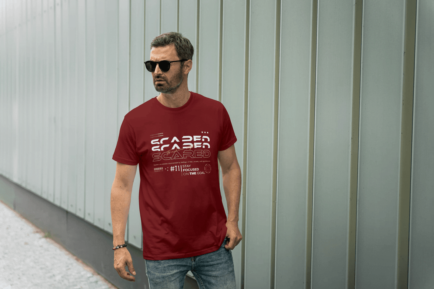 Scared Stay Focused Motivational: Overcome Fear Tee - Essentia Attire