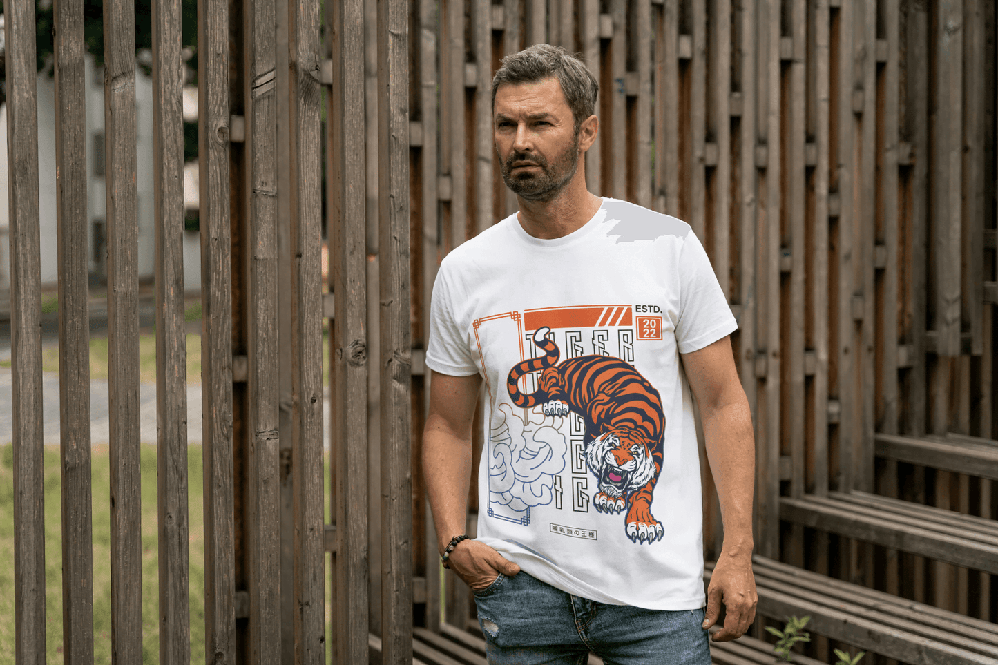 Tiger Art: Japanese Style Wildlife Tee - Essentia Attire