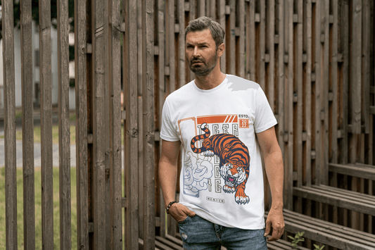 Tiger Art: Japanese Style Wildlife Tee - Essentia Attire