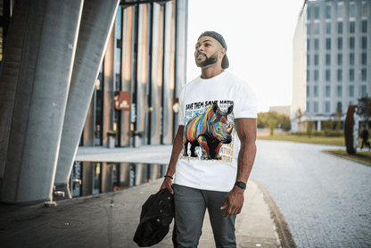 Colorful Rhino Conservation: "Save Them Save Nature" Graphic Tee - Essentia Attire