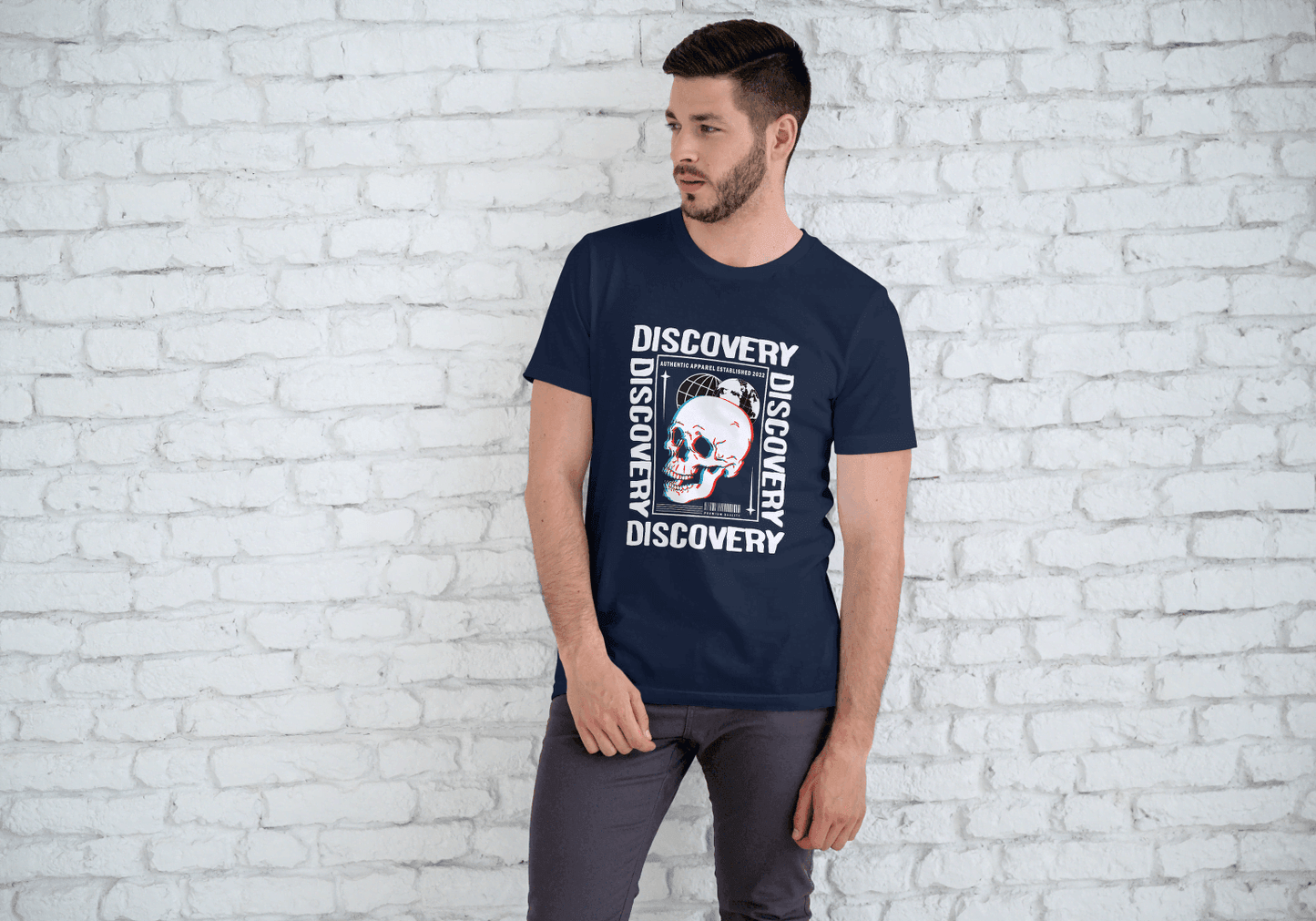 Discovery Skull Streetwear: Exploration Graphic Tee - Essentia Attire