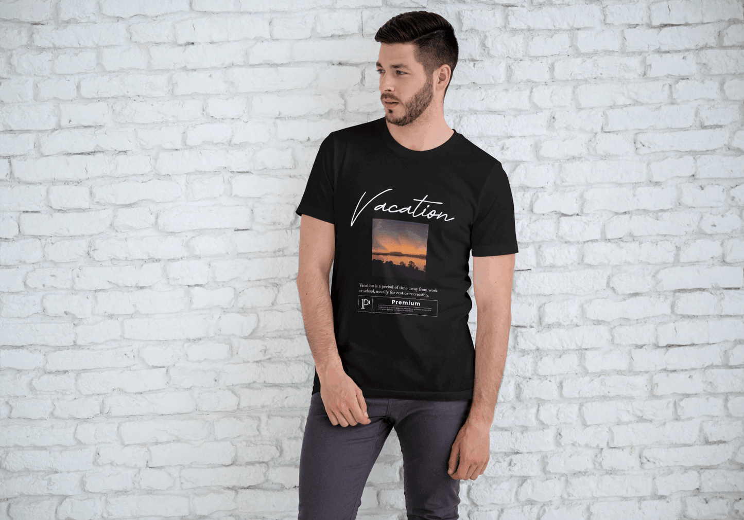 Vacation Sunset Graphic: Relaxing Travel Tee - Essentia Attire