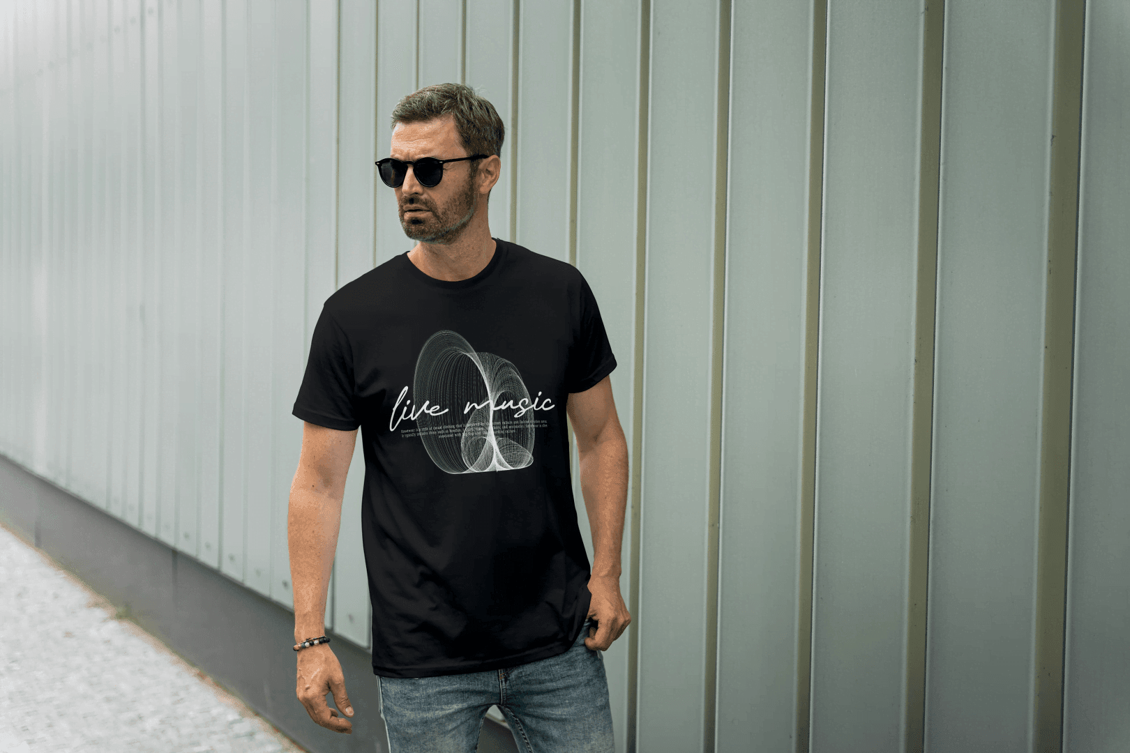 Live Music Abstract Graphic: Concert Lover Tee - Essentia Attire