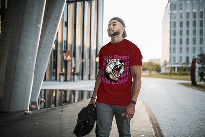 Wild Beast Wolf Howl: Aggressive Wolf Gradient Tee - Essentia Attire