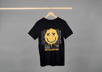 Positive Vibes Smiley Face: Streetwear Style Graphic Tee - Essentia Attire