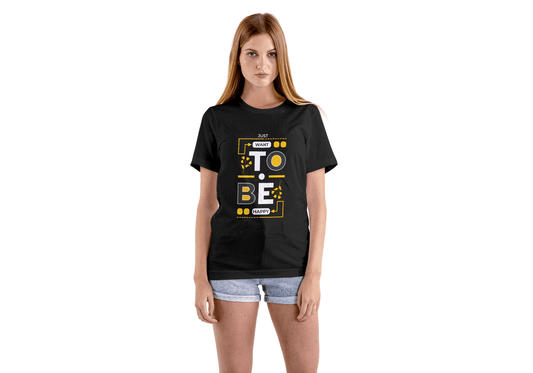 Just Want To Be Happy: Positive Affirmation Tee - Essentia Attire