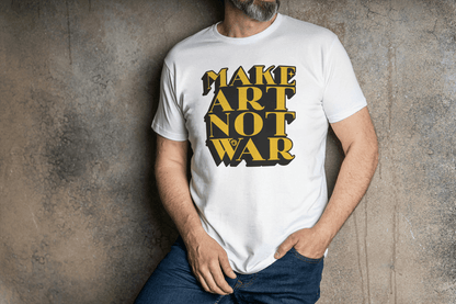 Make Art Not War Gold Graphic Tee - Essentia Attire