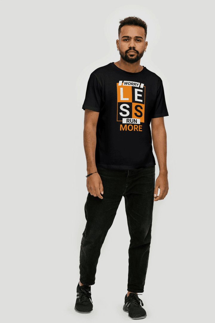 Worry Less Run More Motivational: Active Lifestyle Tee - Essentia Attire