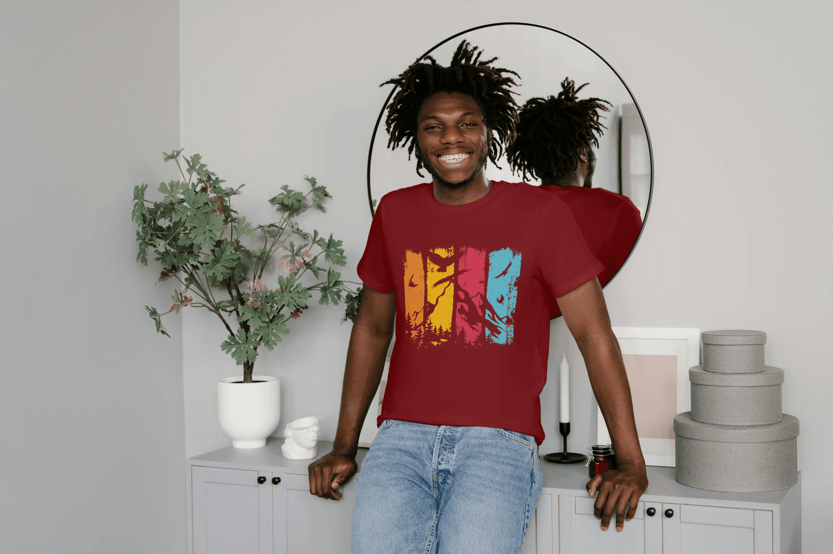 Vibrant Color Block Nature: Artistic Outdoor Wear - Essentia Attire