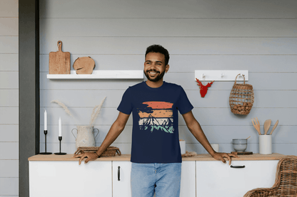 Distressed Mountain Landscape: Retro Outdoor Tee - Essentia Attire