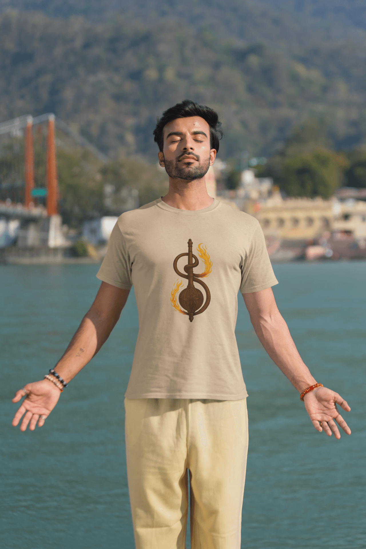 Gada with Hanuman Tail Regular T-Shirt | Symbol of Strength and Loyalty