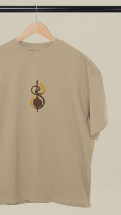 Lord Hanuman Gada T-Shirt | Bajrangbali Devotion Oversized Tee | Ram Bhakt Spiritual Wear