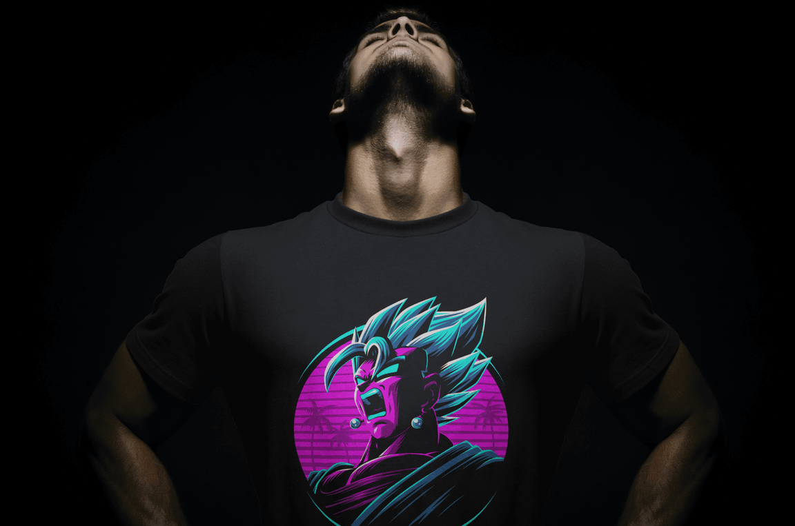 DBZ Vegeta T-shirt | Vaporwave & Cyberpunk Art | Super Saiyan God SS Tee