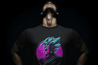 DBZ Vegeta T-shirt | Vaporwave & Cyberpunk Art | Super Saiyan God SS Tee