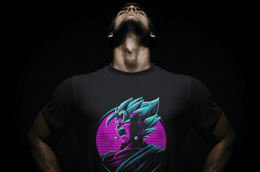 DBZ Vegeta T-shirt | Vaporwave & Cyberpunk Art | Super Saiyan God SS Tee