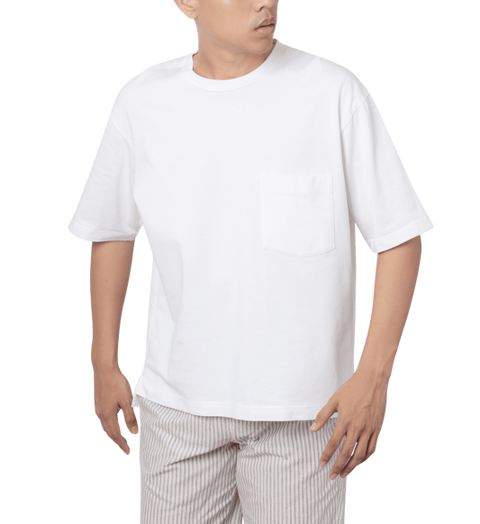 White Oversized Plain Half-Sleeve: Unisex Drop-shoulder T-Shirt - Essentia Attire