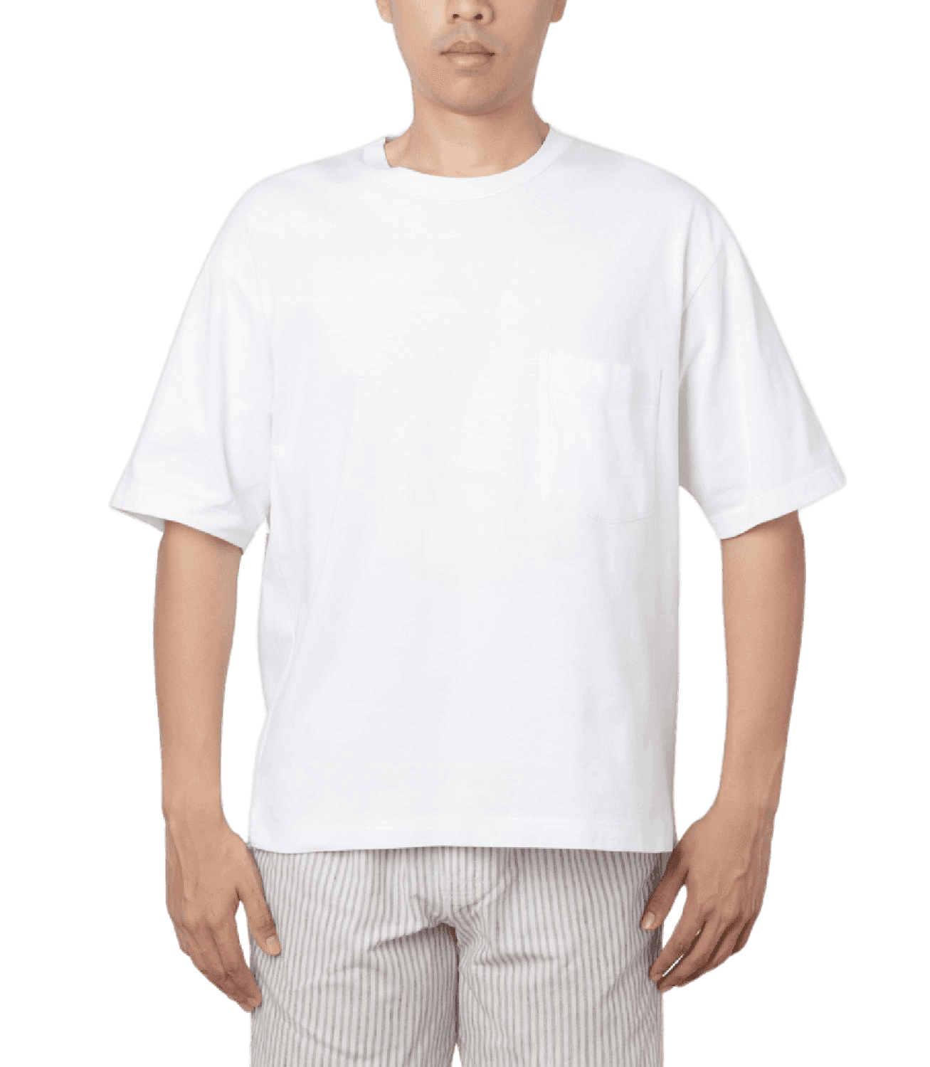 White Oversized Plain Half-Sleeve: Unisex Drop-shoulder T-Shirt - Essentia Attire