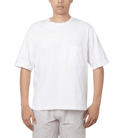 White Oversized Plain Half-Sleeve: Unisex Drop-shoulder T-Shirt - Essentia Attire